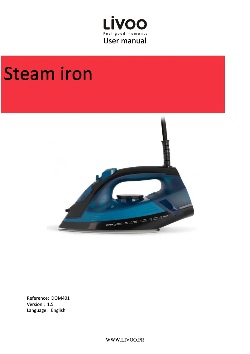 Page n°1 - Manuel utilisateur Livoo DOM401