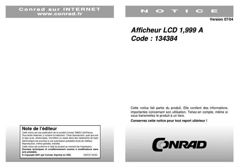 Page 1 de la notice Manuel utilisateur Beckmann & Egle EX2076