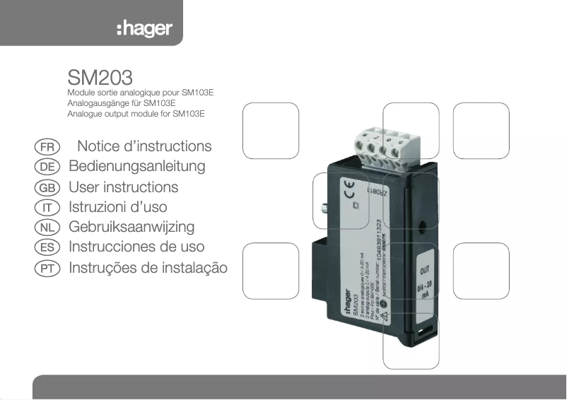 Página 1 del manual Manual de usuario Hager SM203