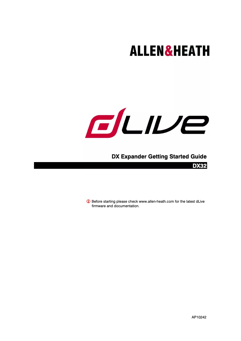 Page n°1 - Manuel utilisateur Allen & Heath dLive DX32
