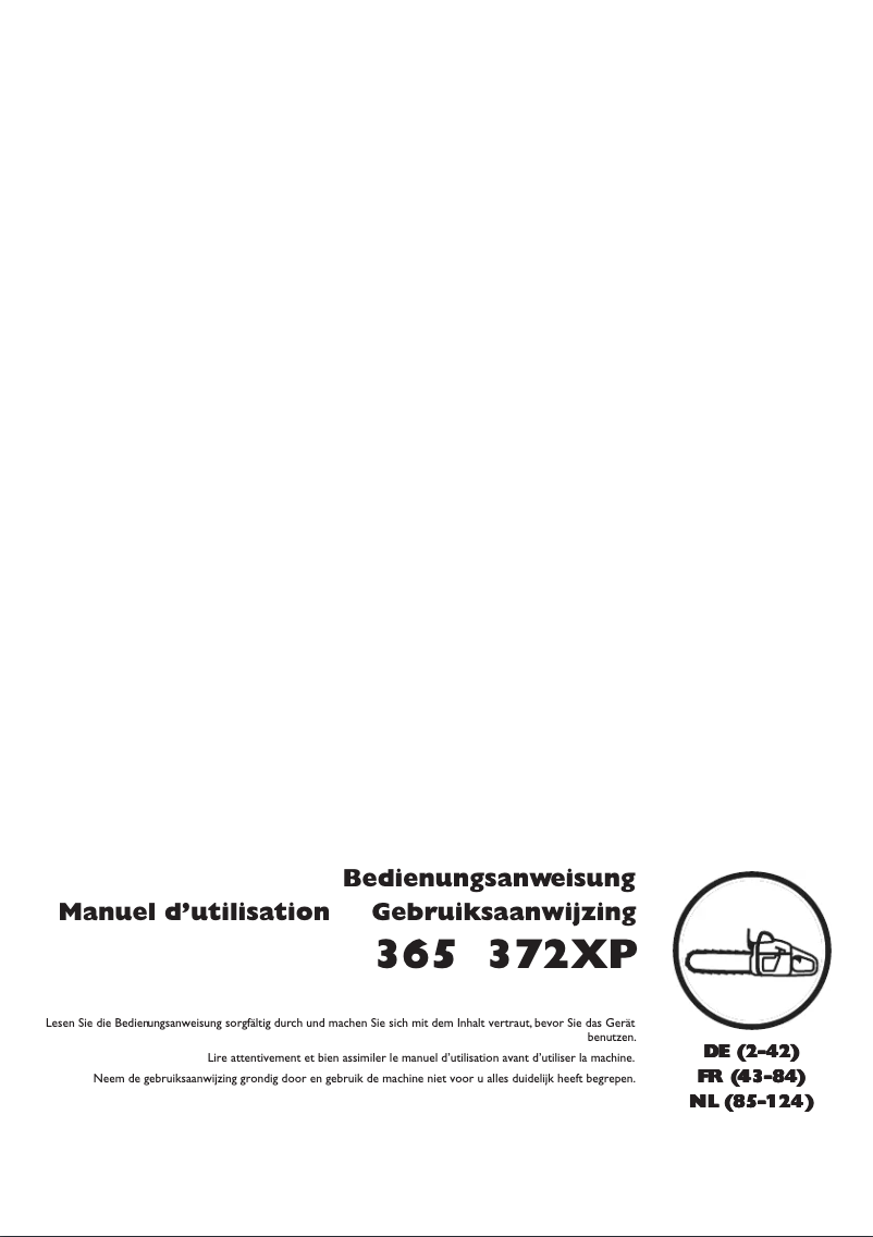 Page n°1 - Manuel utilisateur Husqvarna 372 XP