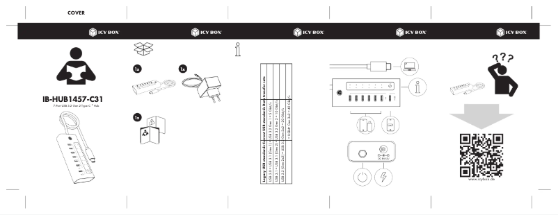 Page 1 de la notice Manuel utilisateur Icy Box IB-HUB1457-C31