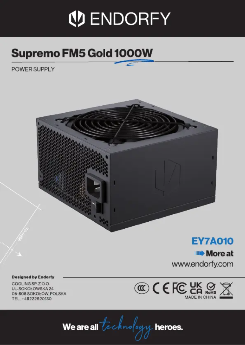Page 1 de la notice Manuel utilisateur ENDORFY Supremo FM5 Gold 1000W