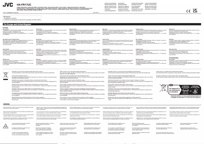 Page n°1 - Manuel utilisateur JVC HA-FR17UC