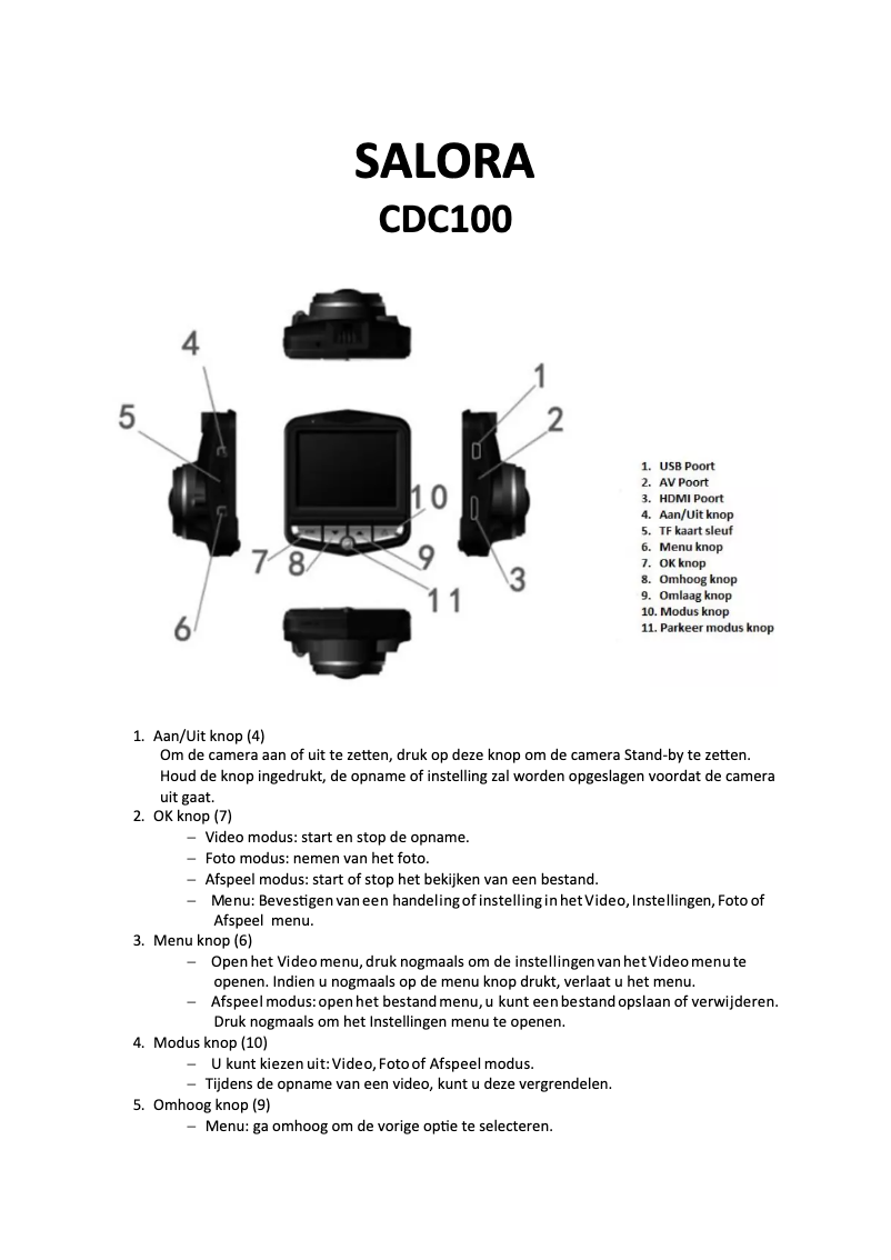 Page 1 de la notice Manuel utilisateur Salora CDC100