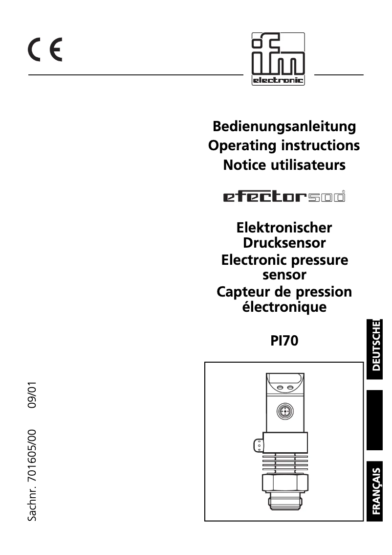 Page 1 de la notice Manuel utilisateur IFM PI7054