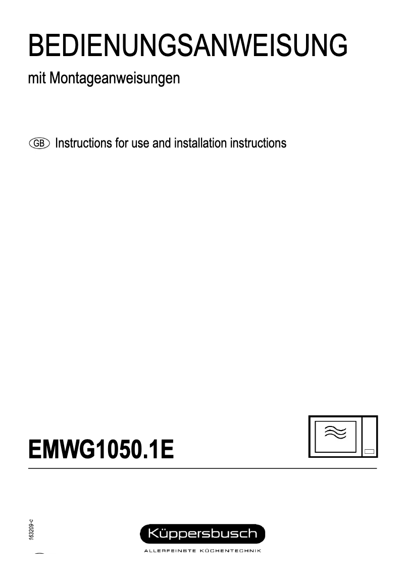 Image de la première page du manuel de l'appareil EMWG 1050.1 E
