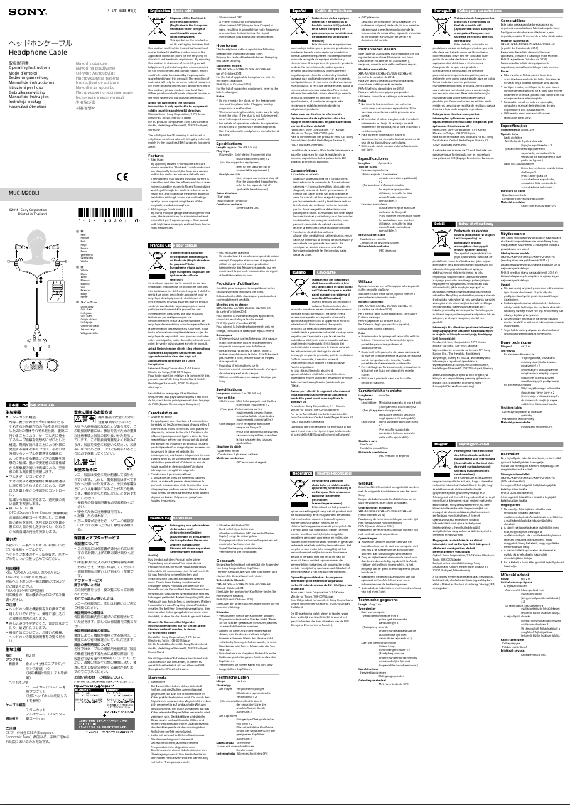 Página 1 del manual Manual de usuario Sony MUC-M20BL1