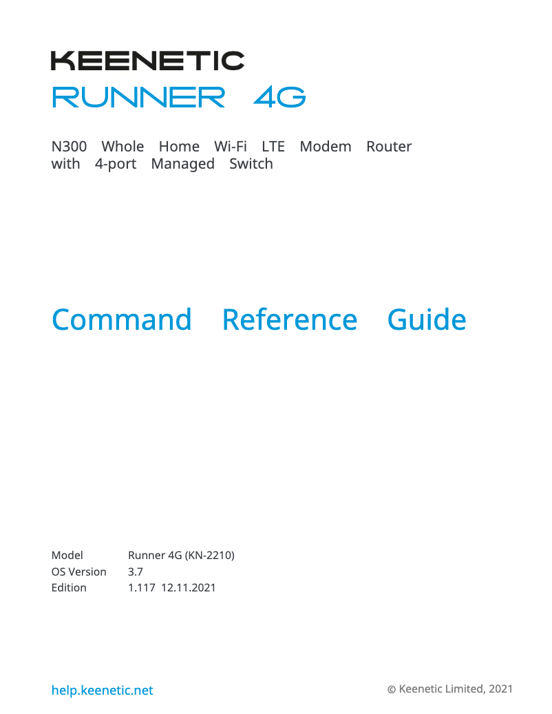 Page n°1 - Manuel utilisateur Keenetic Runner 4G