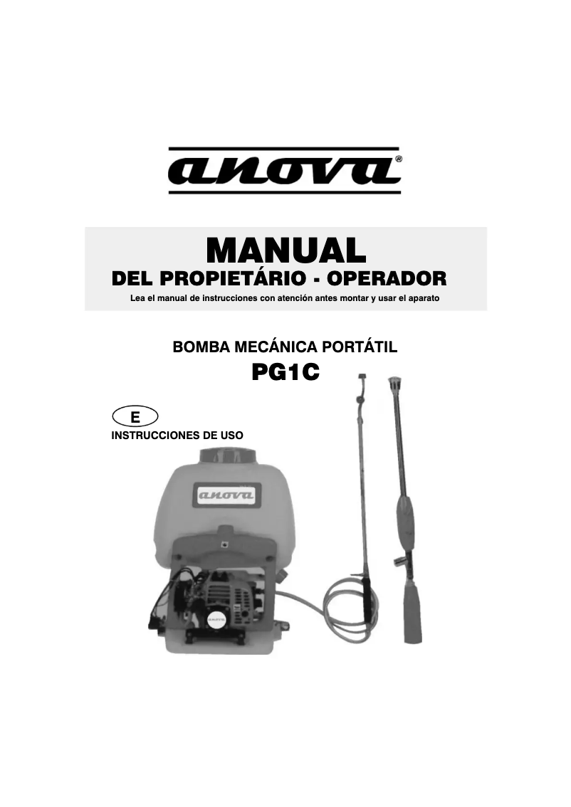 Página 1 del manual Manual de usuario Anova PG1C