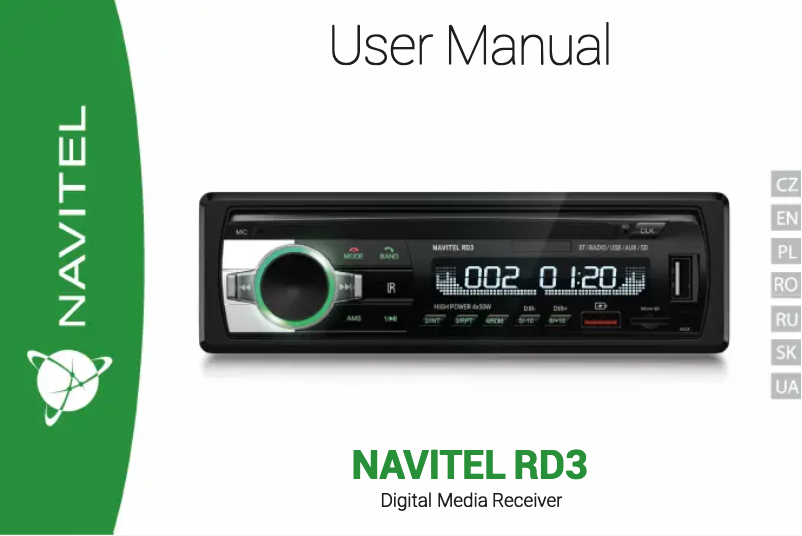 Page 1 de la notice Manuel utilisateur Navitel RD3