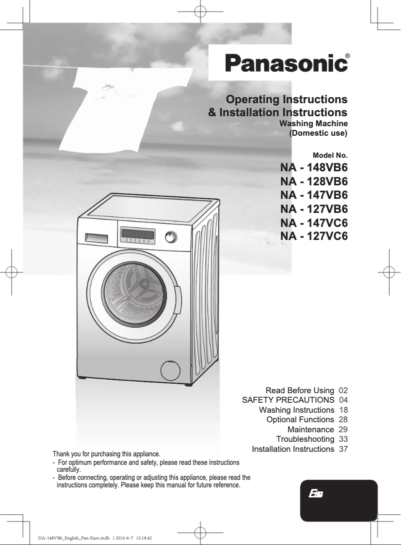 Page 1 de la notice Manuel utilisateur Panasonic NA-147VC6WNR