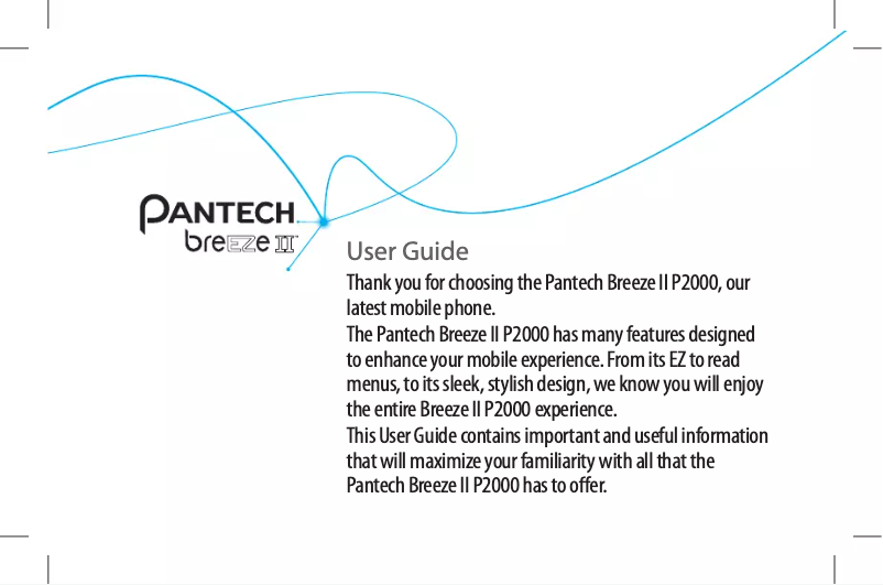 Page n°1 - Manuel utilisateur Pantech P2000