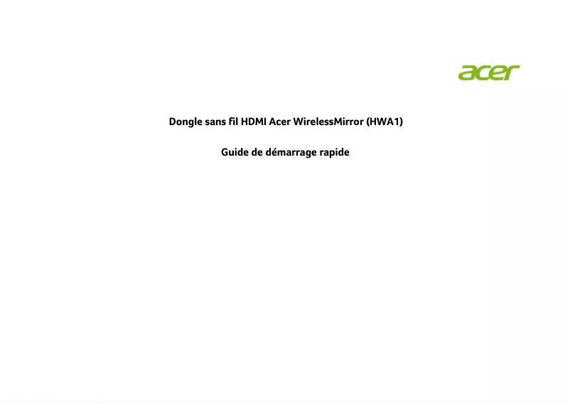 Page n°1 - Manuel utilisateur Acer WirelessMirror HWA1