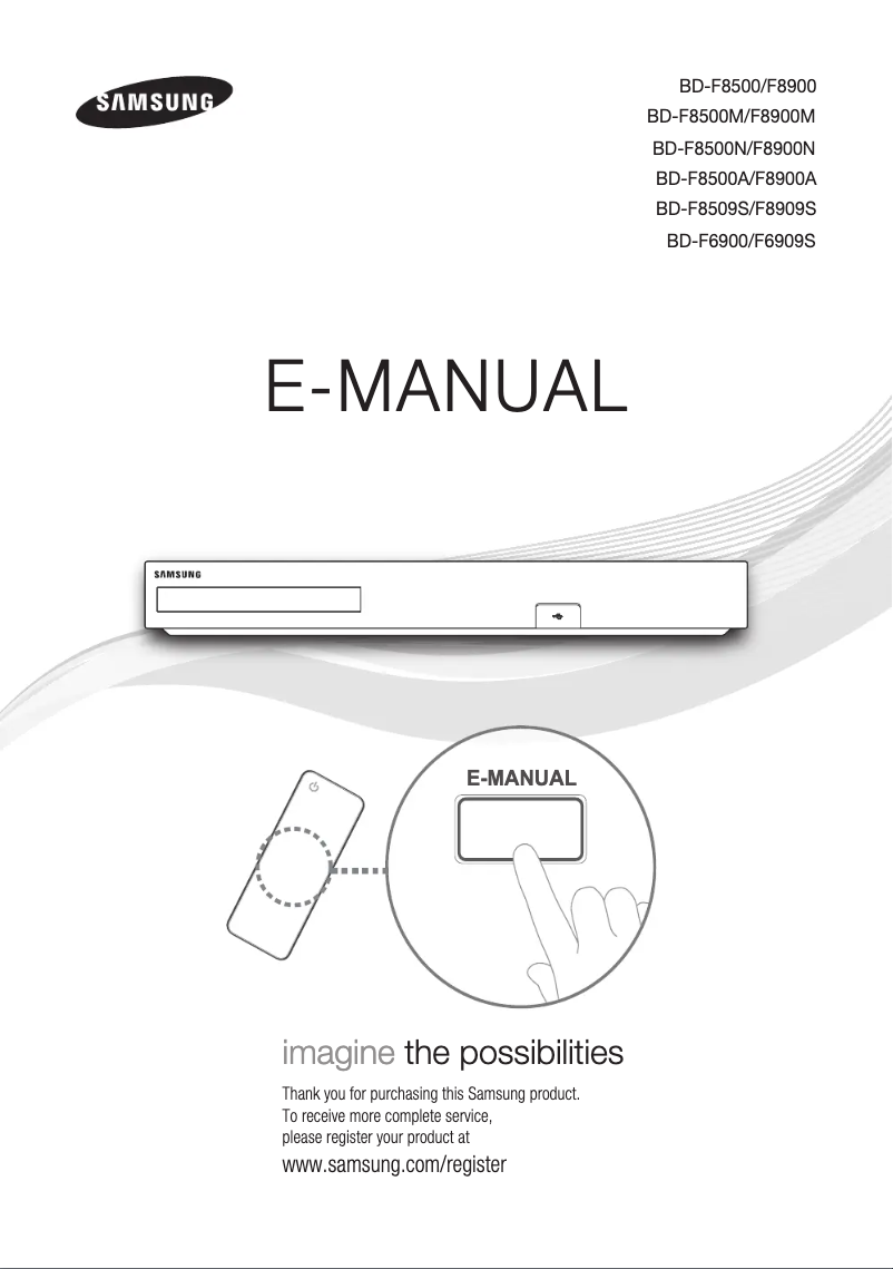 Image de la première page du manuel de l'appareil BD-F8500/EN