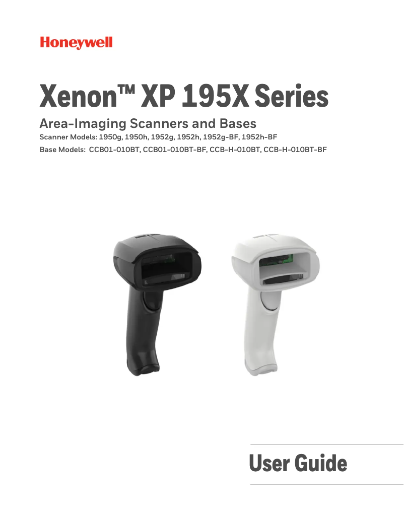 Page n°1 - Manuel utilisateur Honeywell Xenon 1952H