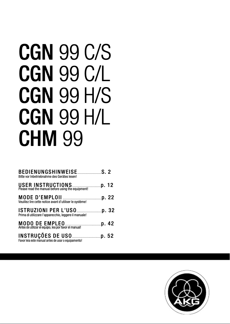 Image de la première page du manuel de l'appareil CGN 99 CS