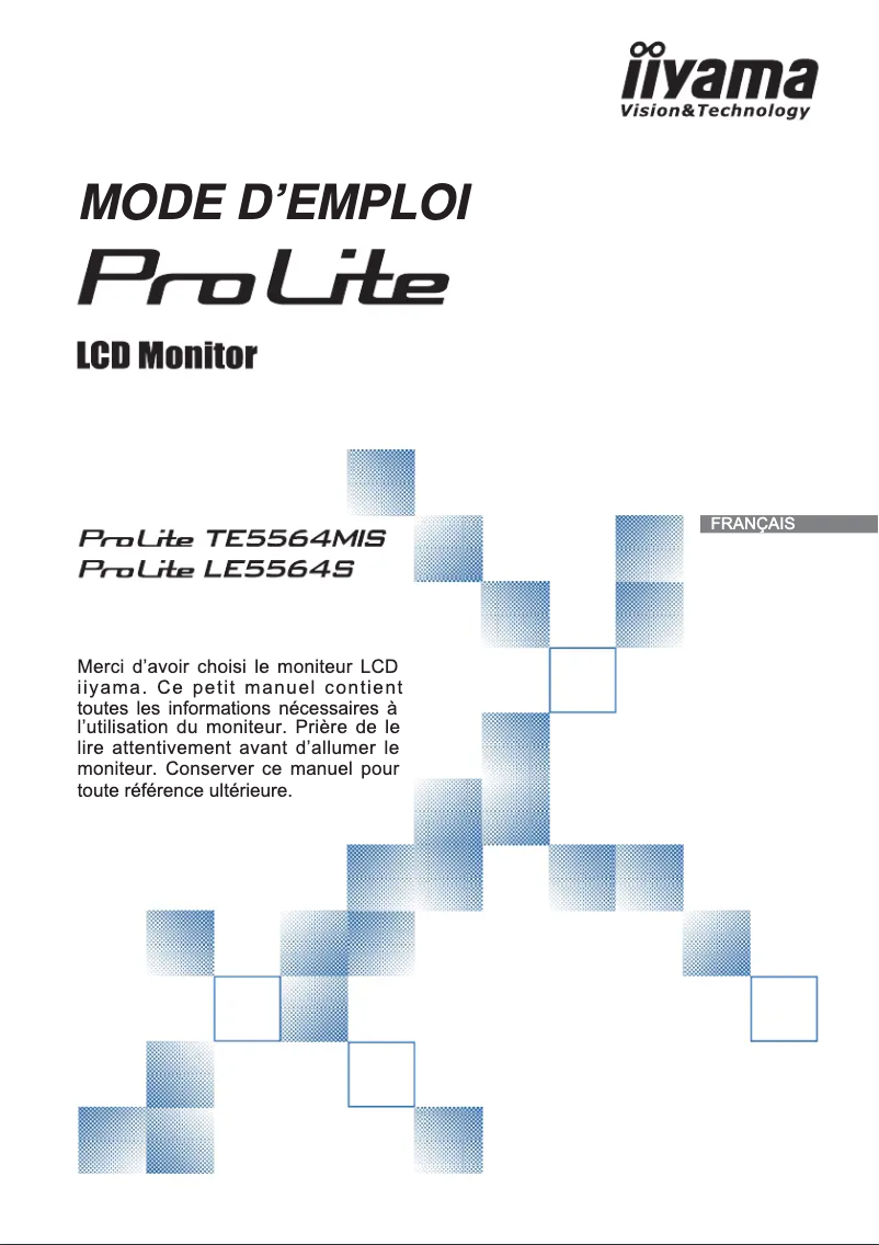 Page 1 de la notice Manuel utilisateur Iiyama ProLite TE5564MIS-B1AG