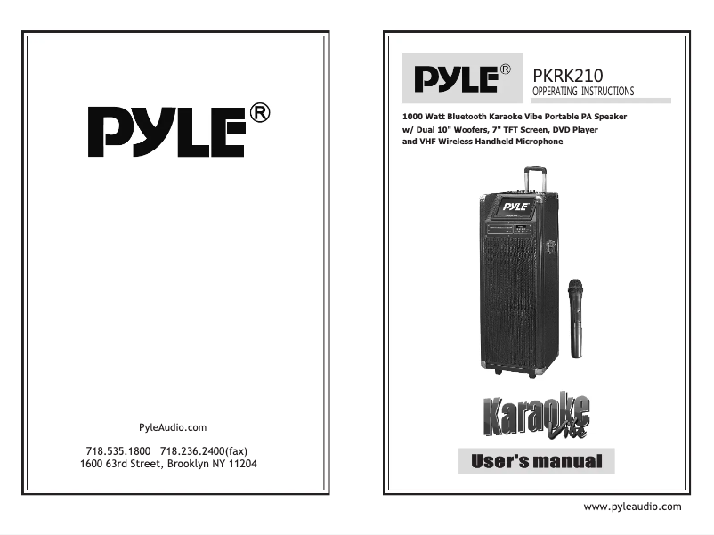 Image de la première page du manuel de l'appareil PKRK210