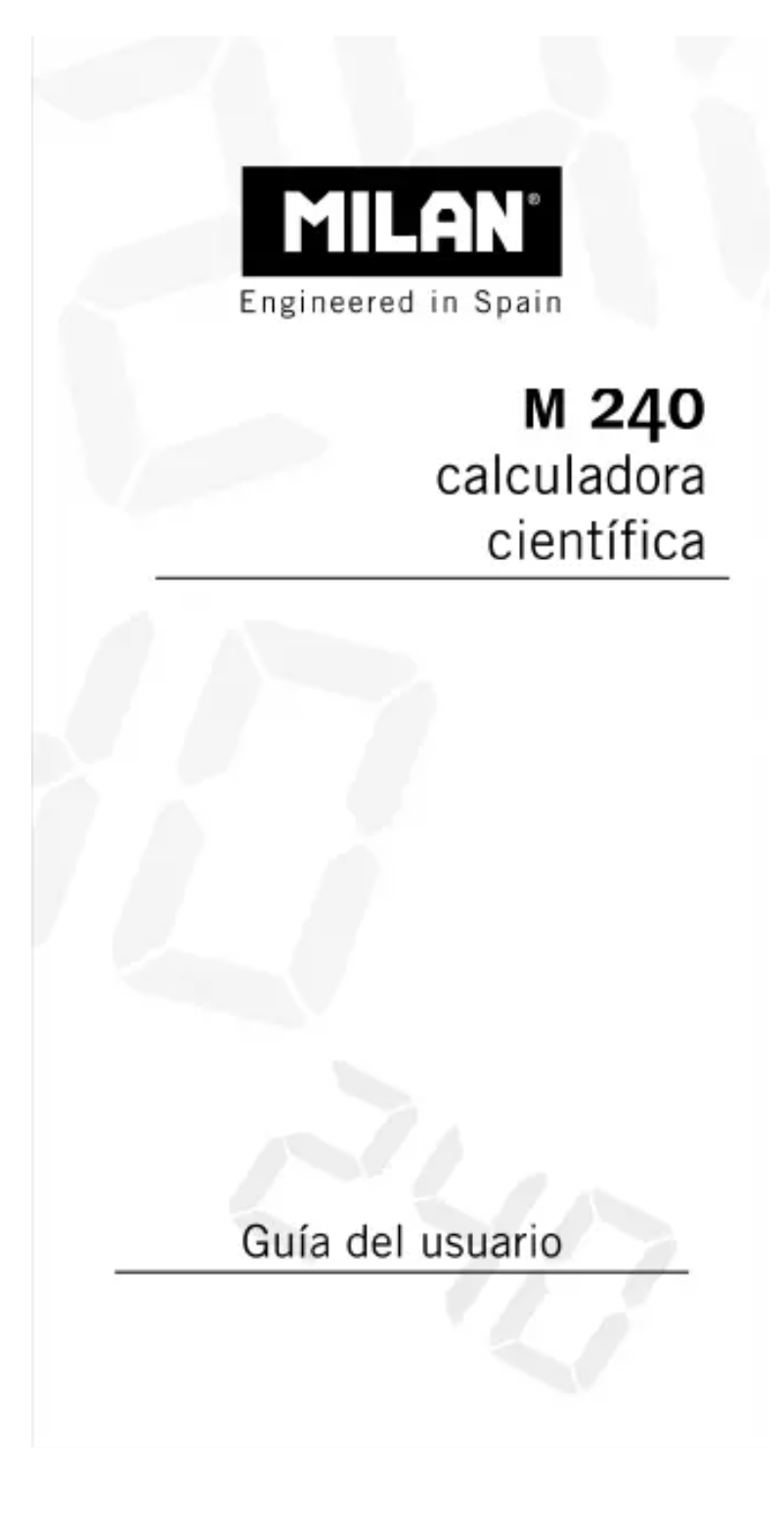 Page n°1 - Manuel utilisateur Milan 159110RBL