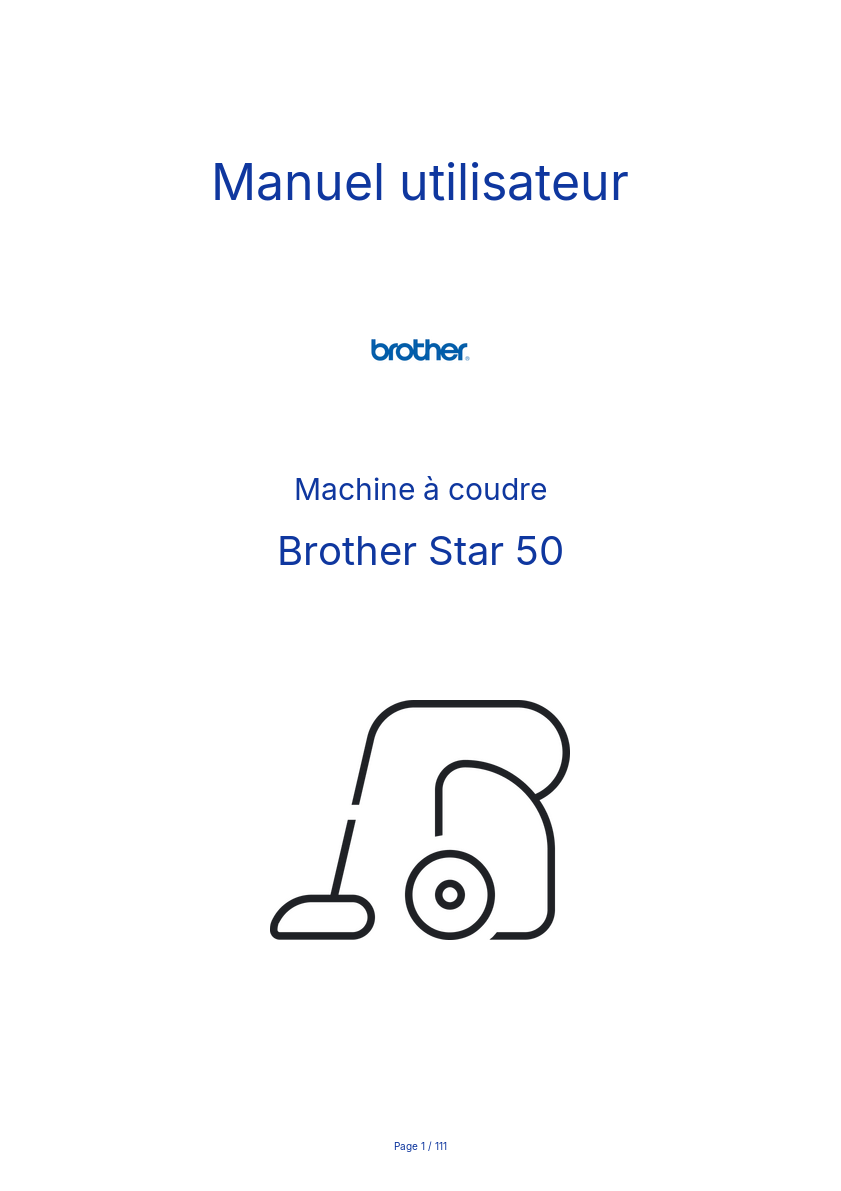 Page n°1 - Manuel utilisateur Brother Star 50