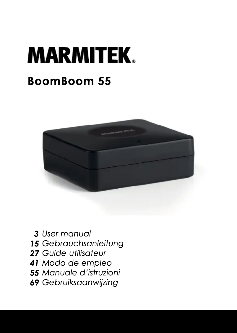 Page 1 de la notice Manuel utilisateur Marmitek BoomBoom 55