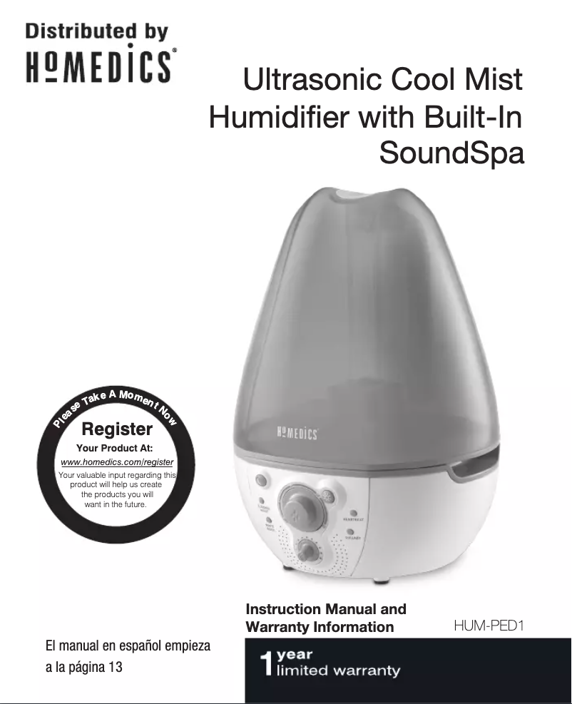 Page n°1 - Manuel utilisateur Homedics HUM-PED1