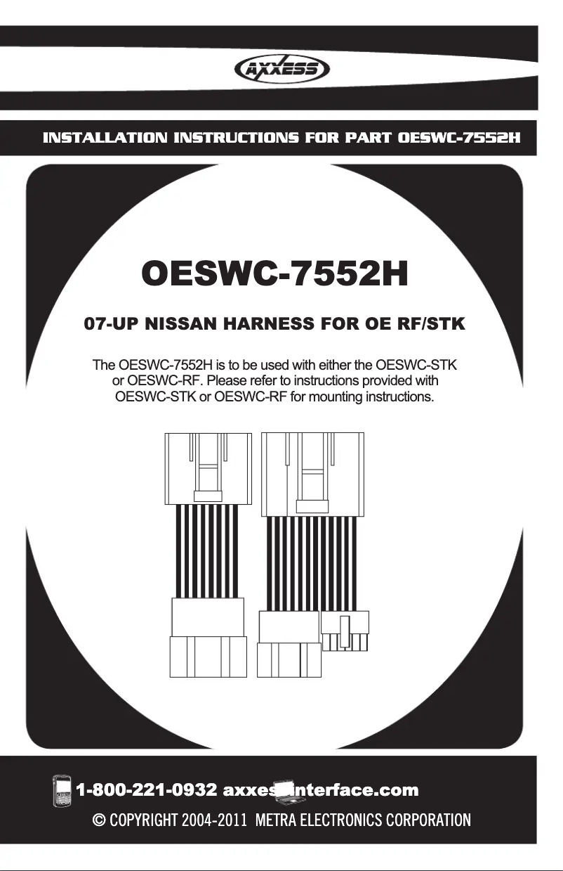 Page 1 de la notice Manuel utilisateur Metra OESWC-7552H