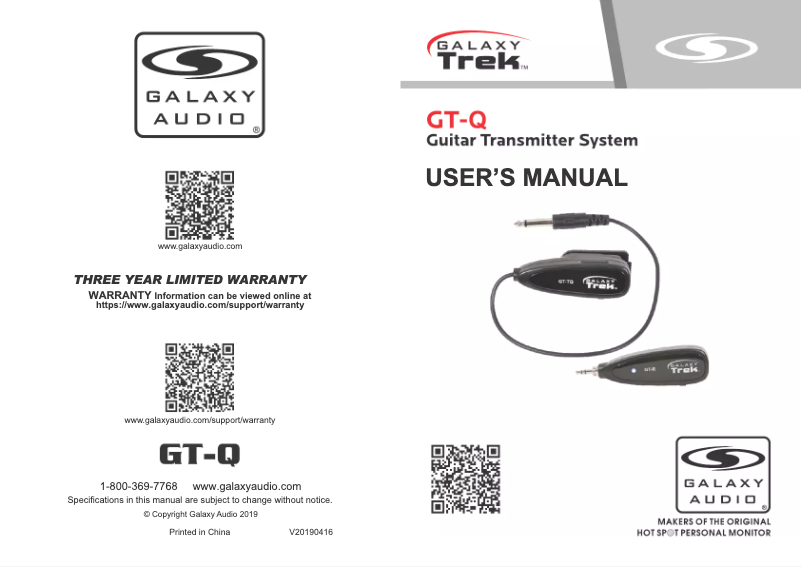Page n°1 - Manuel utilisateur Galaxy Audio Trek GT-Q