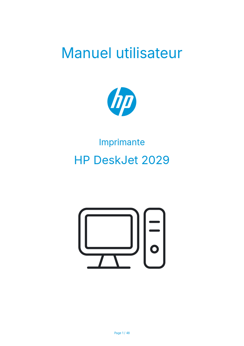 Page n°1 - Manuel utilisateur HP DeskJet 2029