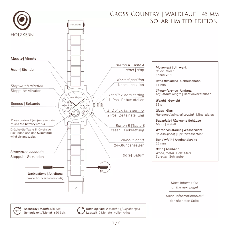 Page n°1 - Manuel utilisateur Holzkern Waldboden