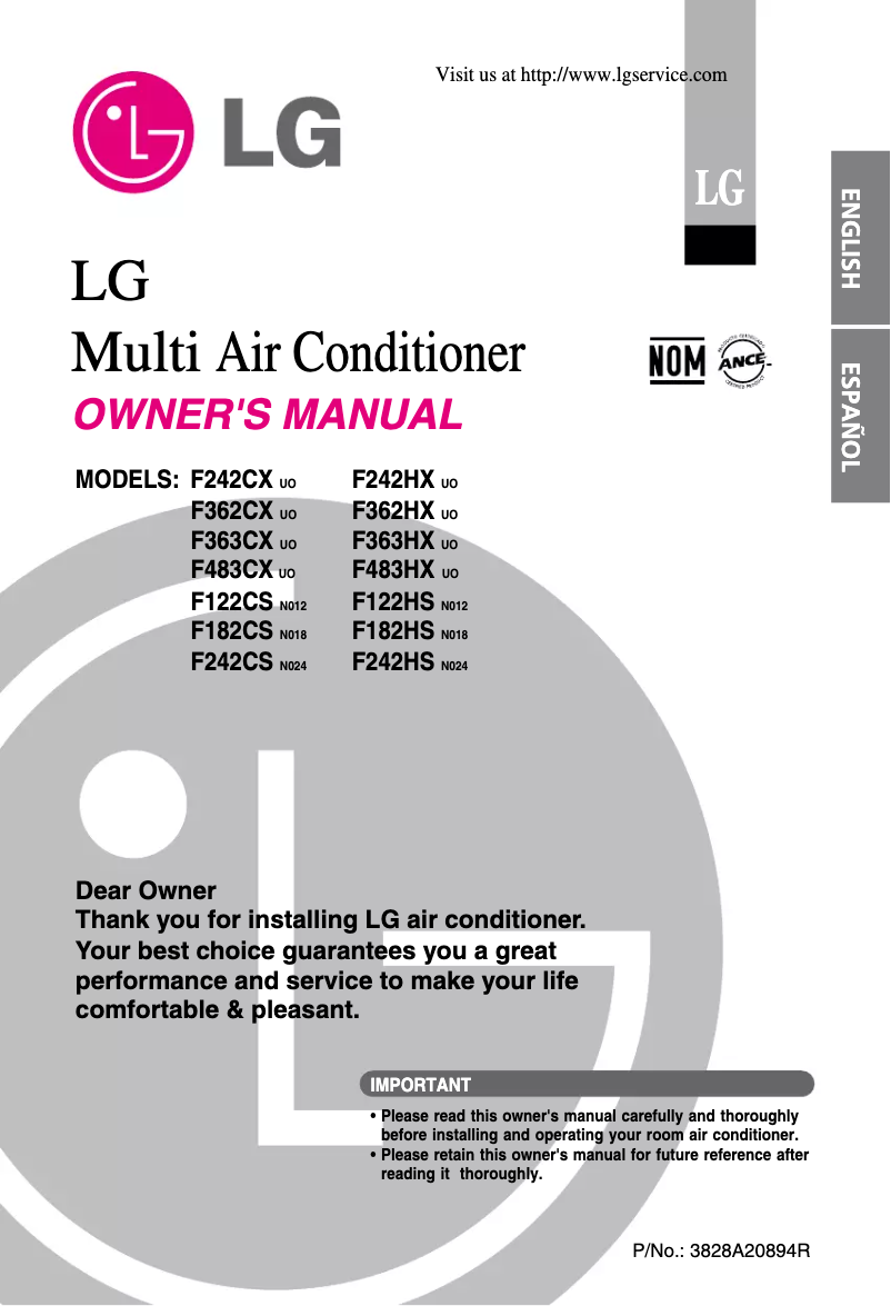 Page n°1 - Manuel utilisateur LG F483CX