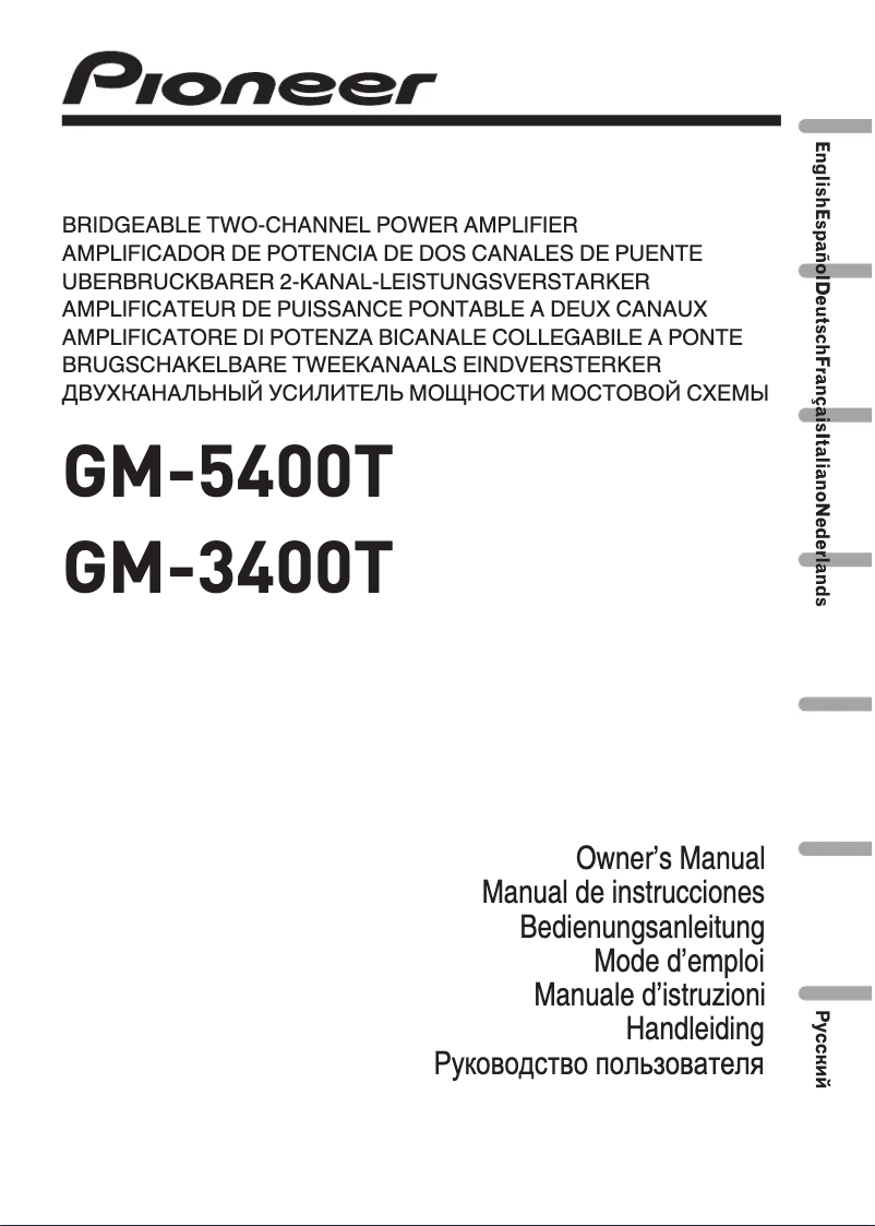 Page 1 de la notice Manuel utilisateur Pioneer GM-3400T