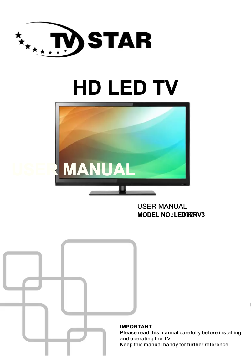 Page 1 de la notice Manuel utilisateur TV Star LED39F