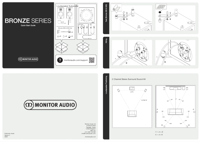 Page n°1 - Guide de démarrage rapide Monitor Audio Bronze 200 AV 5.1.2