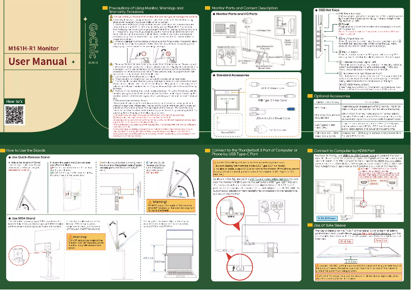 Image de la première page du manuel de l'appareil M161H-R1