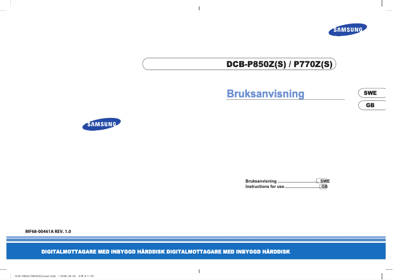 Page 1 de la notice Manuel utilisateur Samsung DCB-P770Z