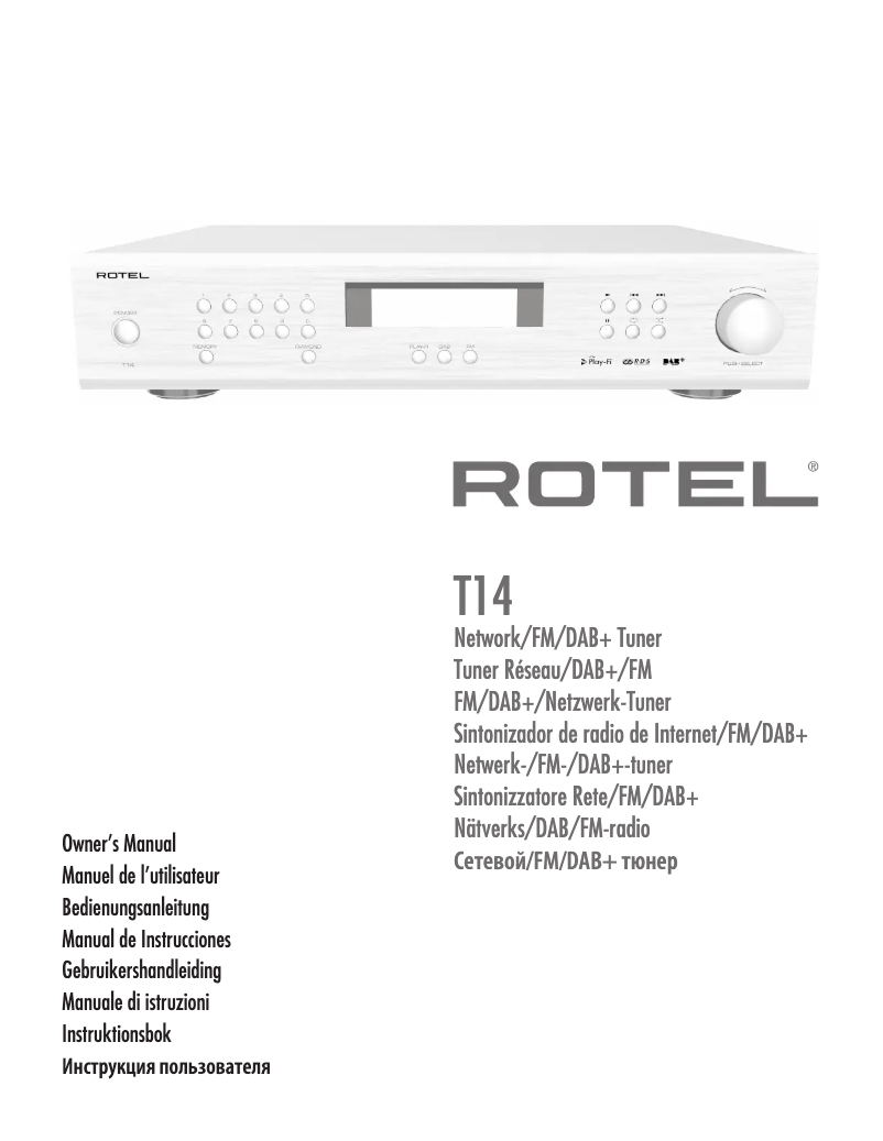 Page n°1 - Manuel utilisateur Rotel T14