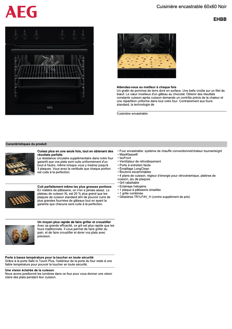 Page n°1 - Fiche technique AEG EHBB