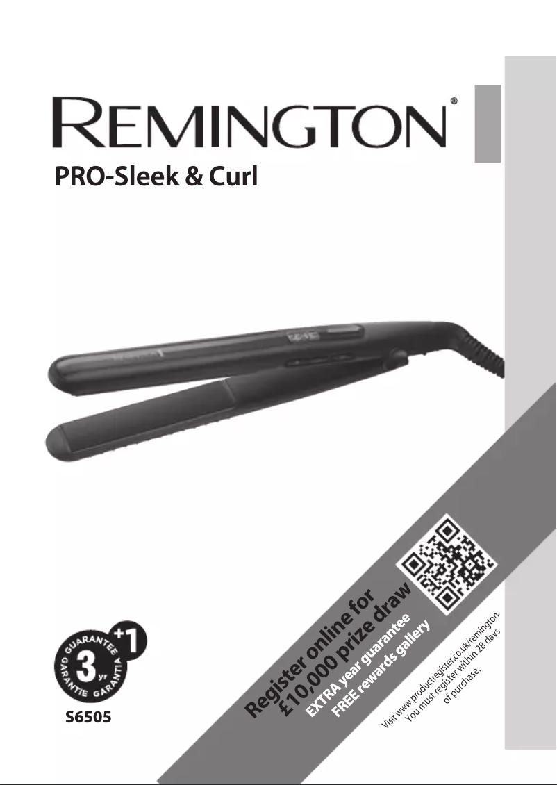 Page 1 de la notice Manuel utilisateur Remington Pro-sleek & Curl S6505