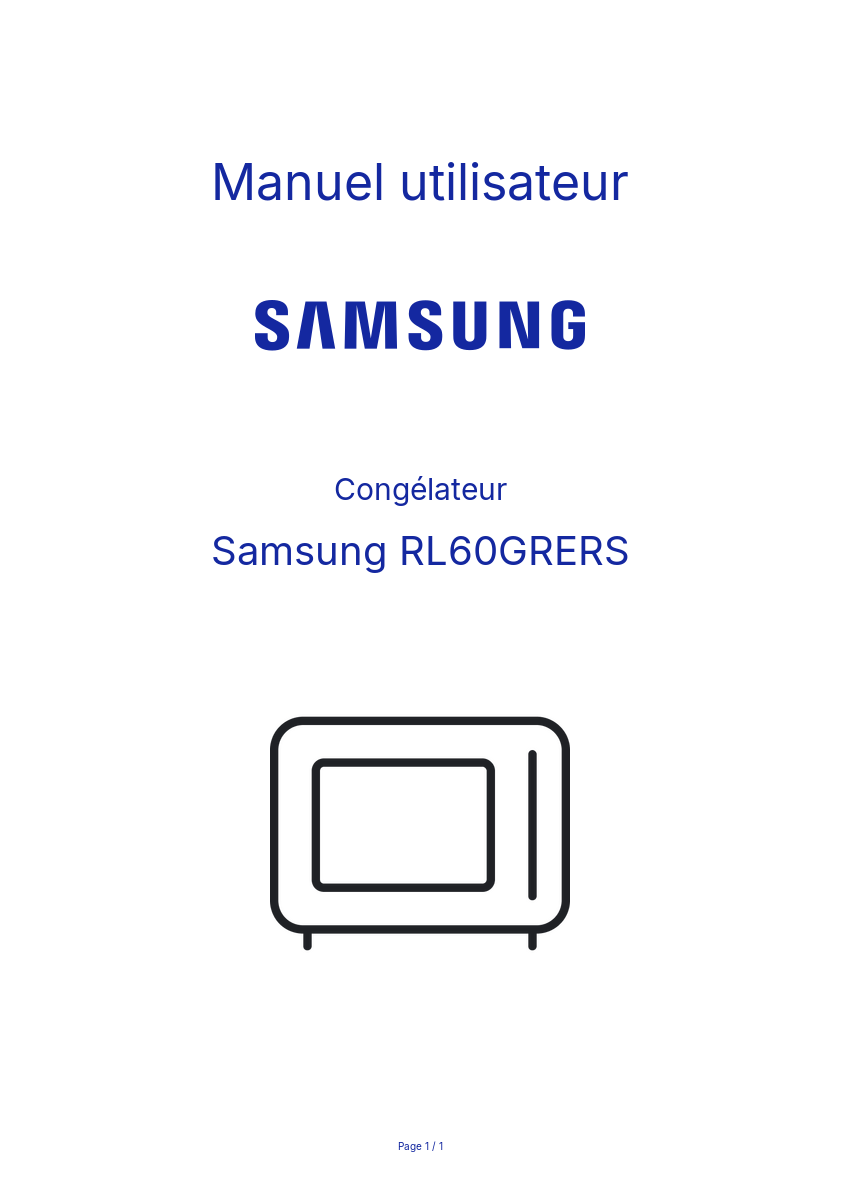 Image de la première page du manuel de l'appareil RL60GRERS