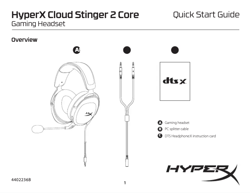 Image de la première page du manuel de l'appareil Cloud Stinger 2 Core