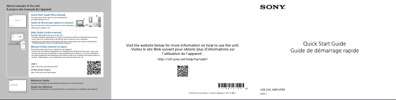 Page 1 de la notice Guide d'installation Sony UDA-1