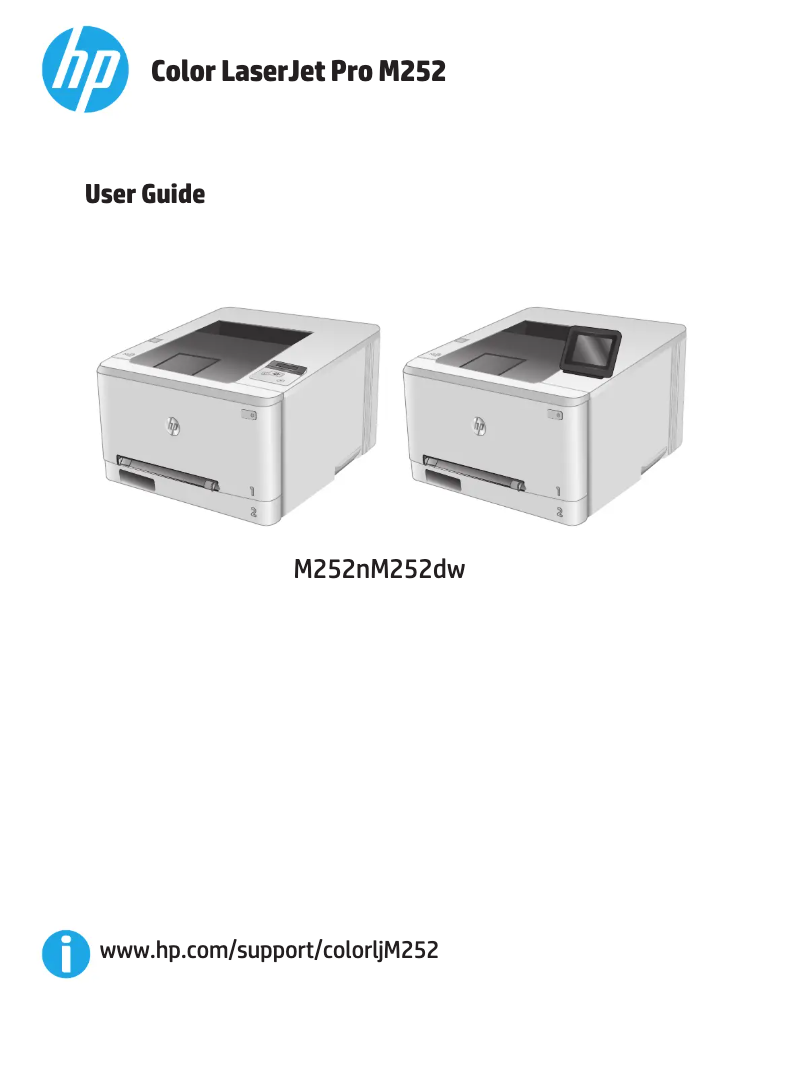Image de la première page du manuel de l'appareil LaserJet Pro M252dw