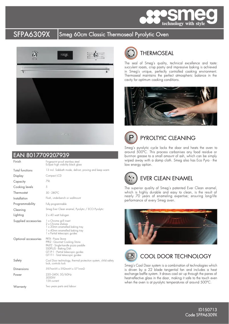 Page n°1 - Fiche technique Smeg SFPA6309X