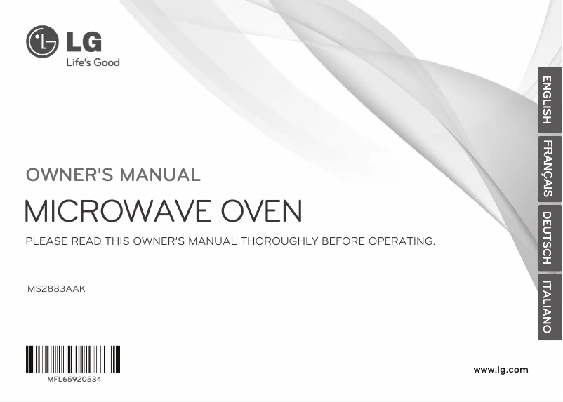 Page 1 de la notice Manuel utilisateur LG MS2883AAK
