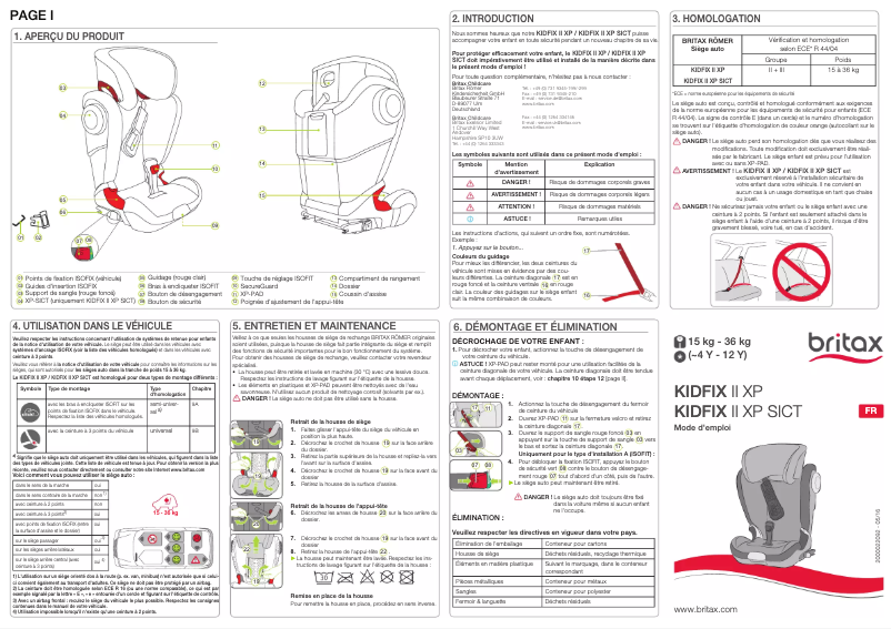 Página 1 del manual Manual de usuario Britax KIDFIX II XP