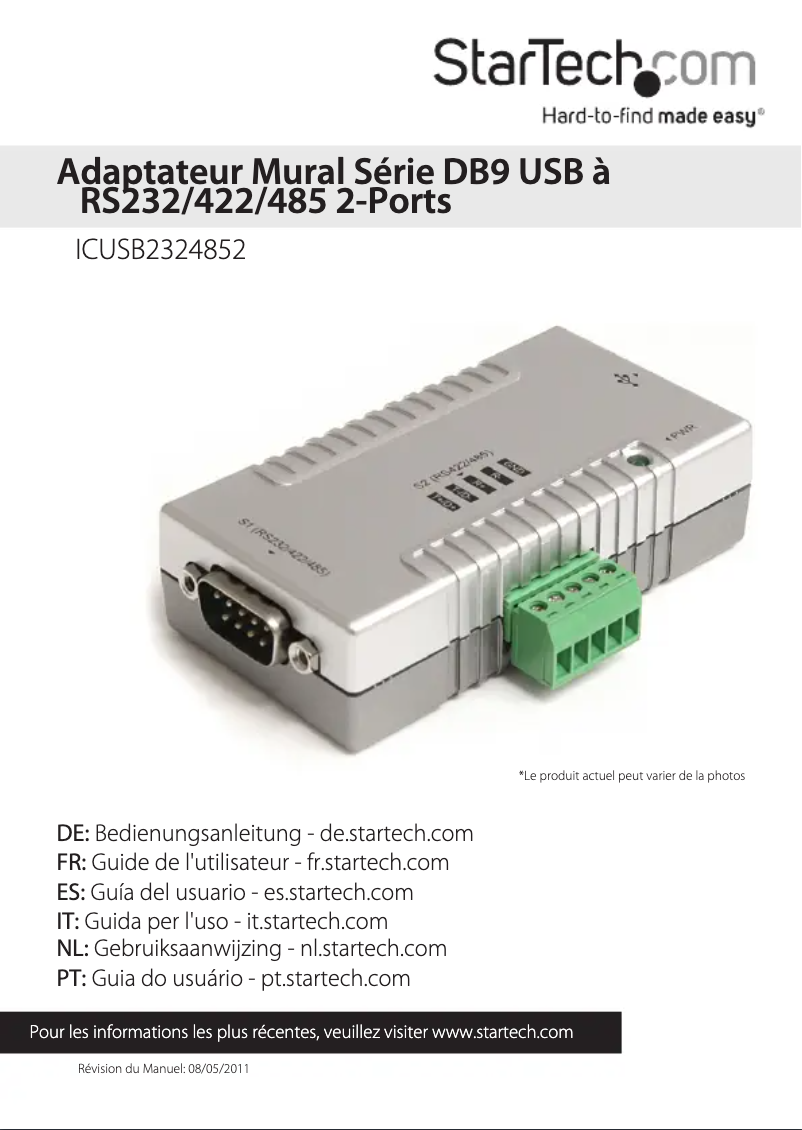 Page n°1 - Manuel utilisateur StarTech.com ICUSB2324852