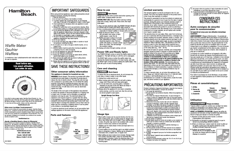 Image de la première page du manuel de l'appareil 26020