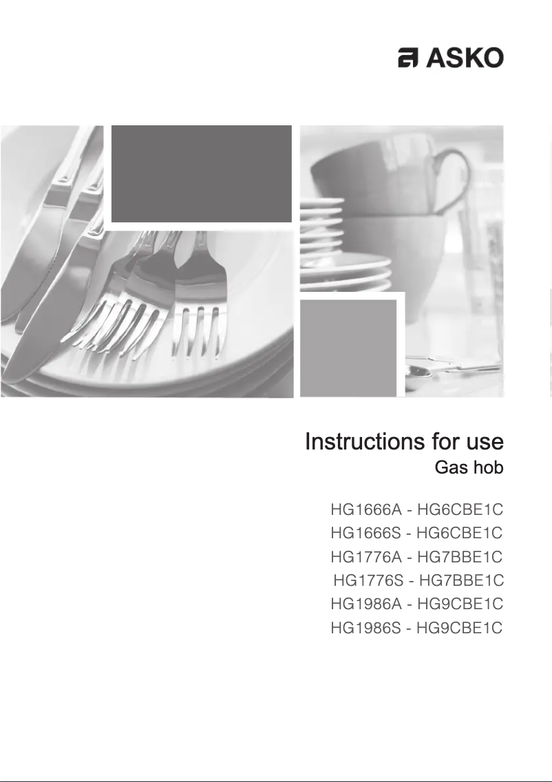 Page n°1 - Guide d'installation Asko HG1776SD